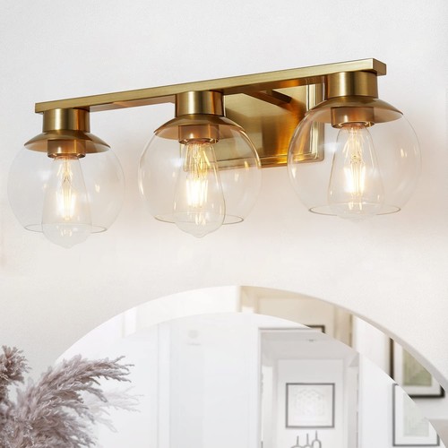 Light brushed brass bathroom - 3-light,